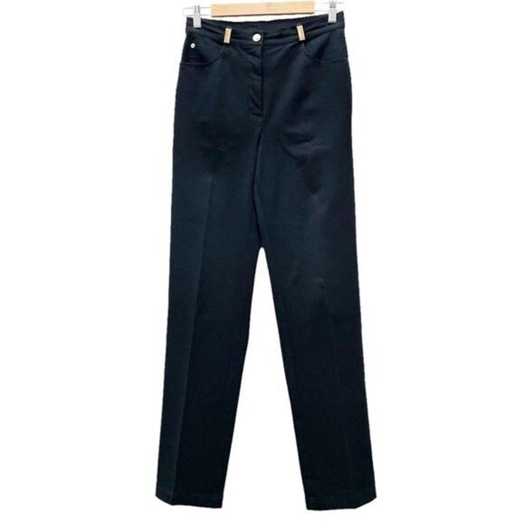 Vintage St. John Sport Pants Black Straight Leg Stretch Trouser Women’s Size 6 - Picture 1 of 16